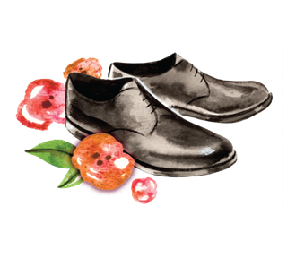 Floral Groom Shoes Sticker
