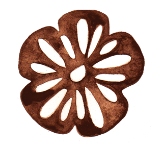 Brown Flower Sticker