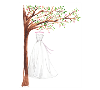 Tree Wedding Dress Sticker