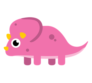 Pink Triceratops Dinosaur Sticker