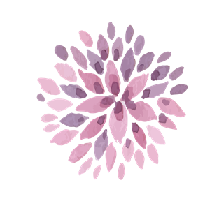 Purple Watercolour Flower Sticker