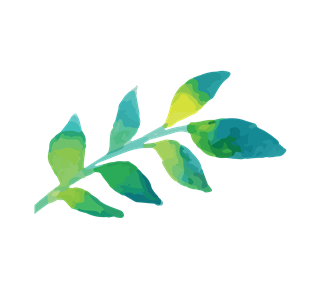 Green Watercolour Leaf Sticker