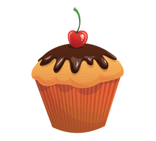 Chocolate Cherry Vanilla Cupcake Sticker