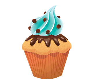 Chocolate Mint Vanilla Cupcake Sticker