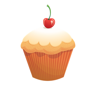 Vanilla Cherry Cupcake  Sticker