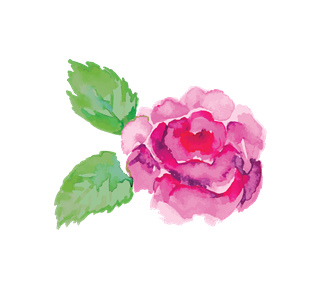 Watercolor Flower and Leaves Sticker