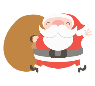 Christmas Santa with Bag Sticker