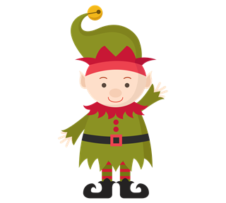 Waving Christmas Elf Sticker