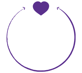Purple Arrow Love Heart Frame Sticker