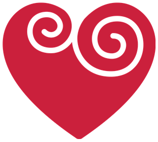 Curly Heart Sticker