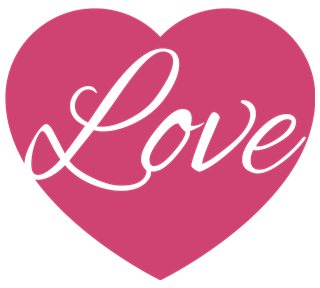 Script Love Heart Sticker