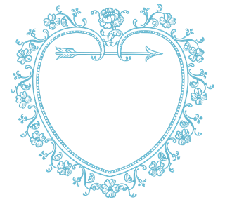 Blue Love Heart Wreath Sticker