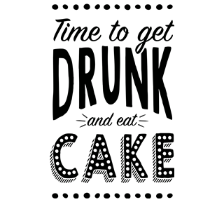 Get Drunk Eat Cake Sticker