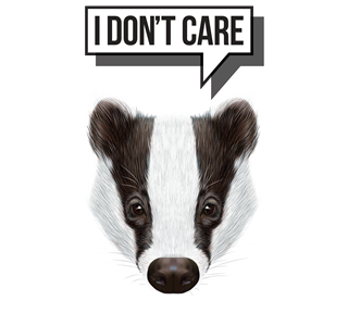 Badger Don't Care Funny Sticker