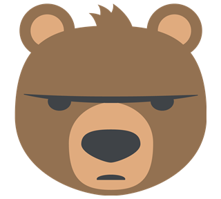 Angry Brown Bear Sticker