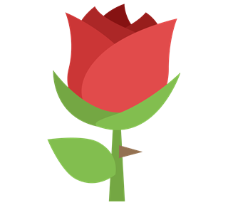 Simple Red Flower Sticker