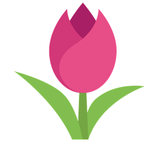 Pink Tulip Flower Stem Sticker