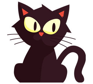 Black Cat Sitting Sticker