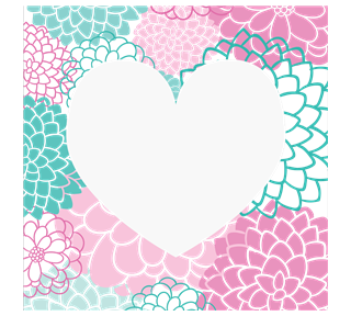 Floral Frame Love Heart Sticker