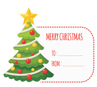 Christmas Tree Gift Tag Sticker
