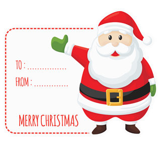 Santa Christmas Gift Tag Sticker