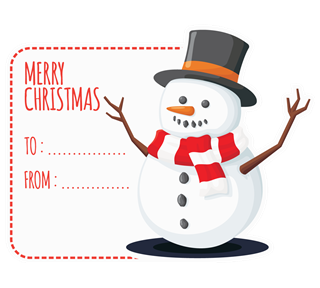 Snowman Cheer Christmas Gift Tag Sticker