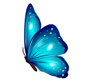 Blue Glow Butterfly Sticker