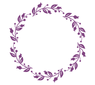 Purple Floral Frame Sticker