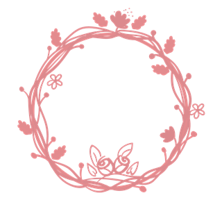 Peach Flower Frame Sticker