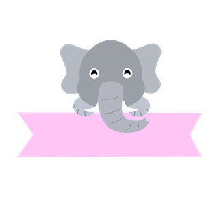 Kids Label Elephant.pdf Sticker