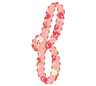 Letter F Floral Sticker