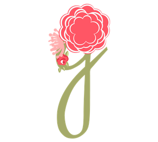 Letter G Flower Sticker