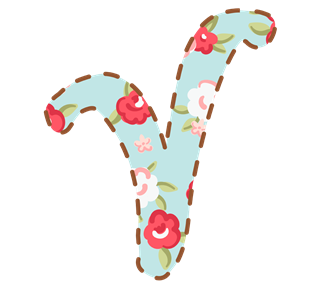 Letter V floral Sticker