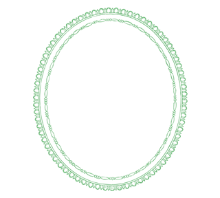 Green Oval Frame Sticker
