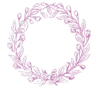 Purple Floral Wreath Sticker