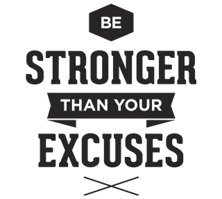 Stronger Than Excuses Motivational Quote Sticker