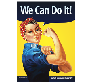 Rosie the Riveter Motivational Quote Sticker