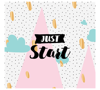 Natalie Ho Just Start Motivational Quote Sticker