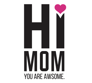 Heart Hi Awesome Mom Sticker