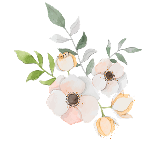 White Watercolor Flower Icon Sticker