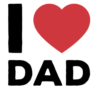 I Love Dad Heart Sticker