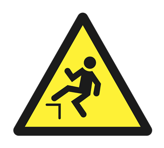Caution Steps Sticker