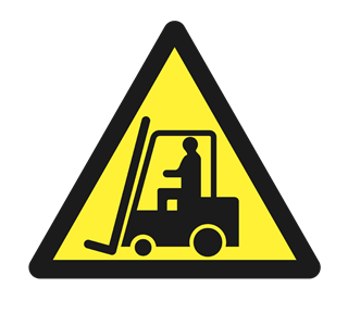 Caution Fork Lift Sticker