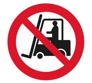 Warning No Forklifts Sticker