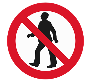 Warning No Walking Sticker