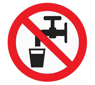 Warning No Driking Sticker