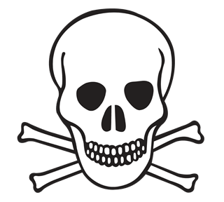 Poison Skull and Crossbones Sticker
