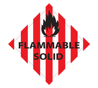 Warning Flammable Solid Sticker