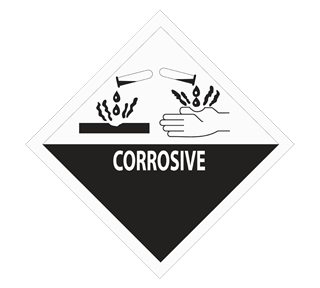 Warning Corrosive Sticker
