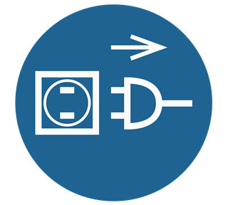 Disconnect Before Opening Sticker